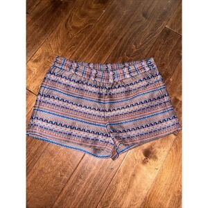 J. Crew Pull On Aztec Boho Stripe Shorts Size 6 Multi-Color Print Festival Beach